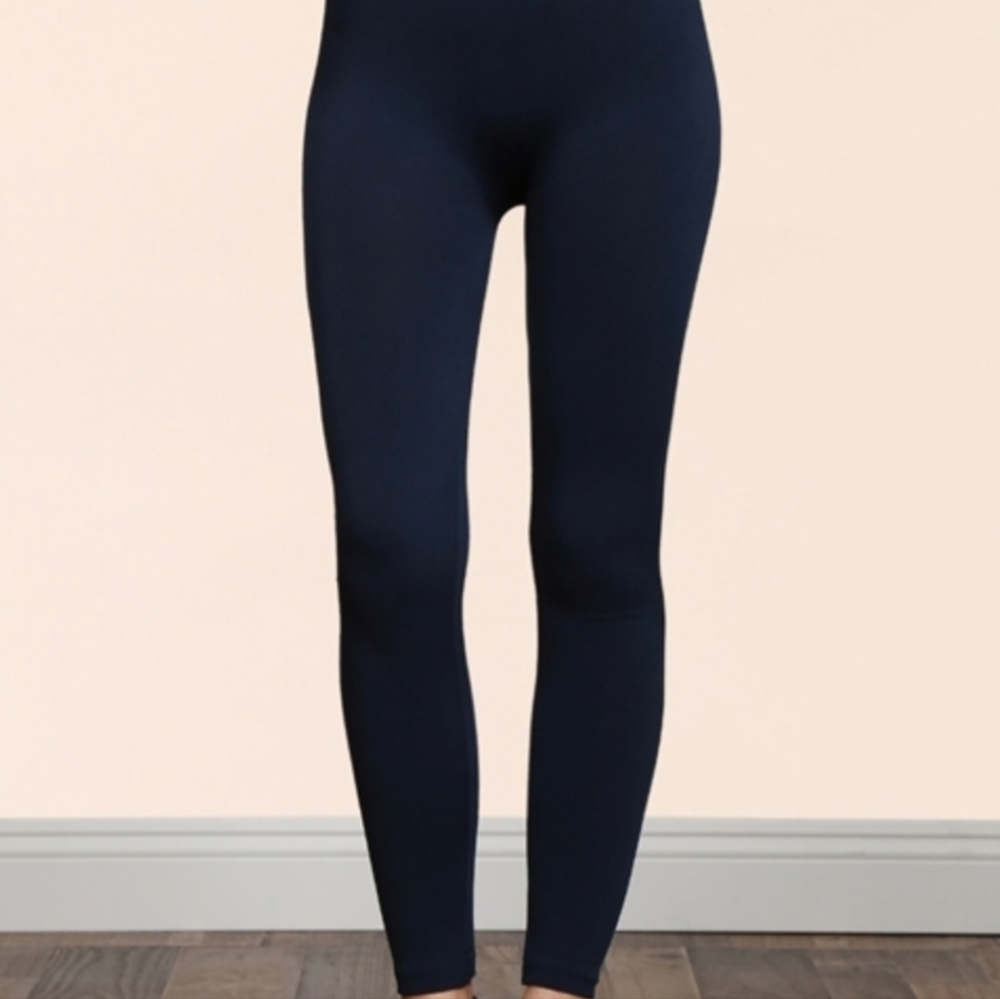 Navy free size fleece lined leggings